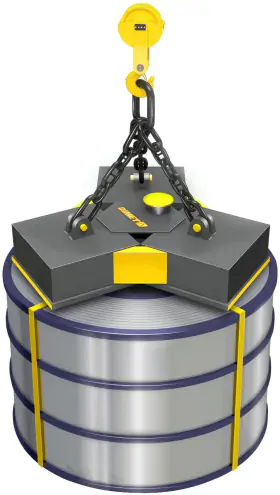 Elettromagneti per rulli e baie, sollevamento alla superficie frontale